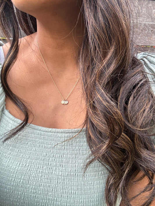 Harper Petite Monogram Disc Necklace